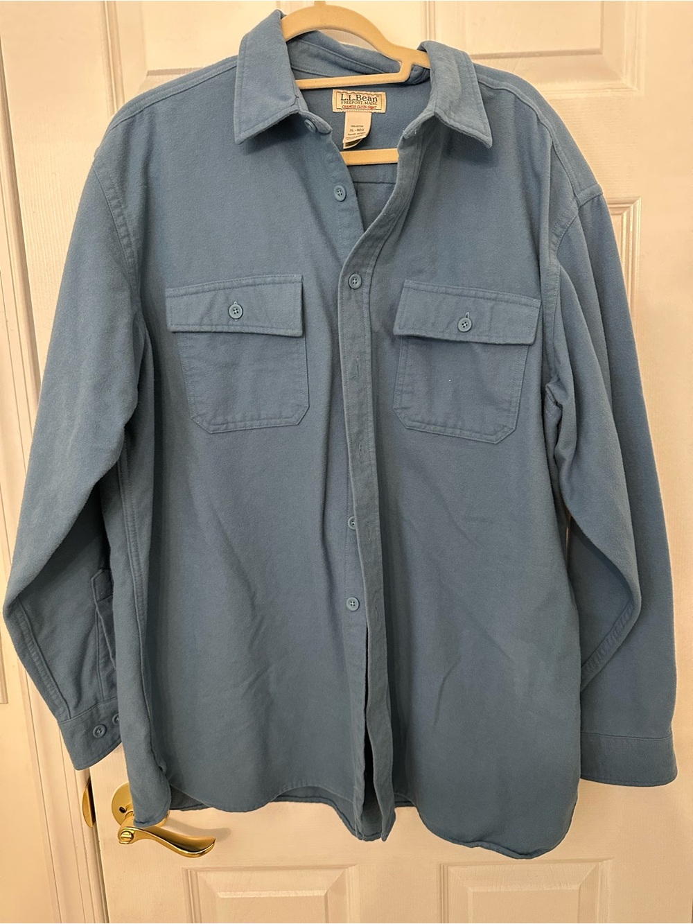 L.L. Bean Men's Dusty Blue Flannel Shirt Jacket shacket